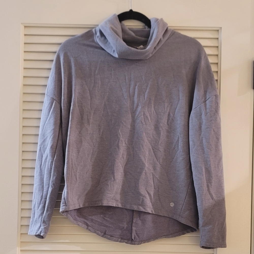 Apana - Greyish-Blue High-Low Long-Sleeve Top